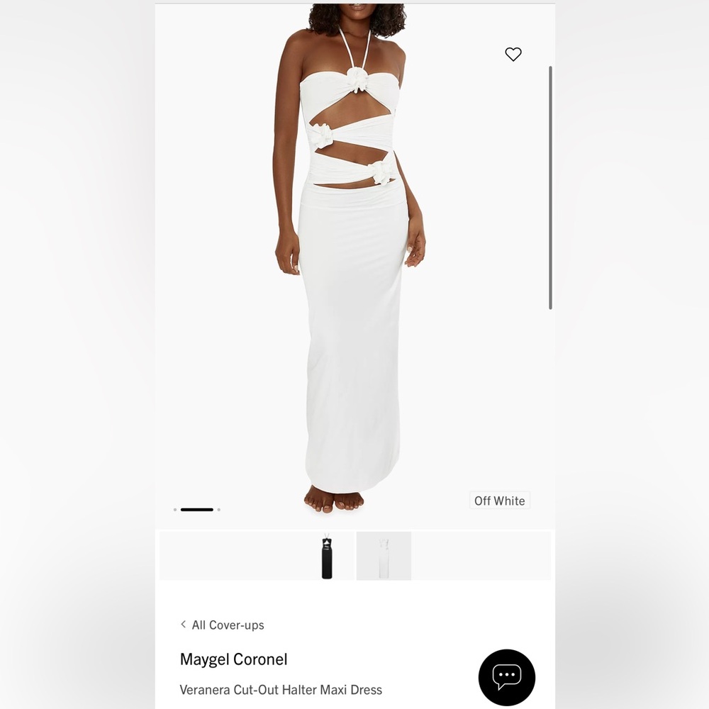 Maygel Coronel White Cut-Out Halter Maxi Dress